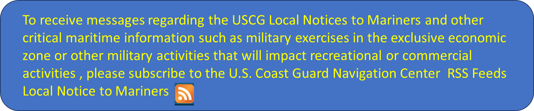 USCG Navigation center RSS feed