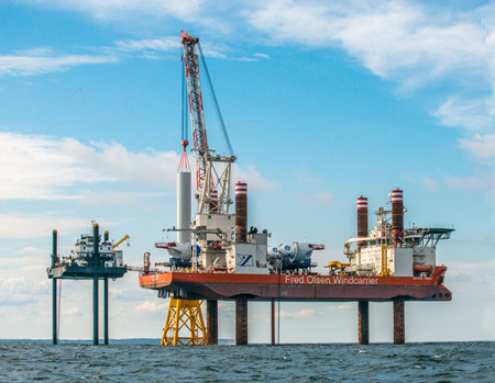 Brave Tern installing a Block Island Wind Turbine Brave Tern installing a Block Island Wind Turbine